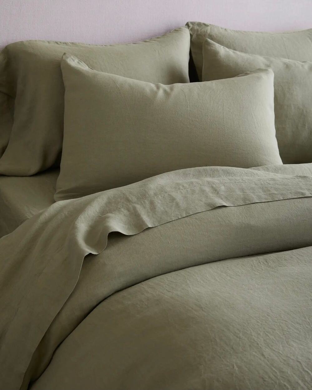 New Quince 100% European Flax Linen Full Duvet 3Pc Set Willowleaf $194 MSRP